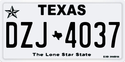 TX license plate DZJ4037