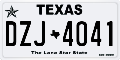 TX license plate DZJ4041