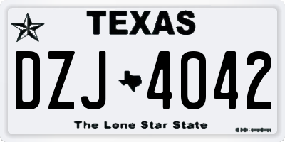 TX license plate DZJ4042
