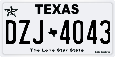 TX license plate DZJ4043
