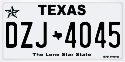 TX license plate DZJ4045