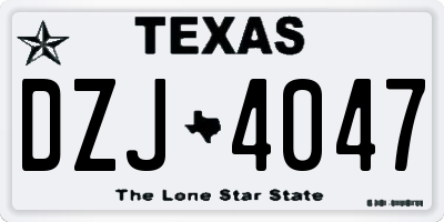 TX license plate DZJ4047