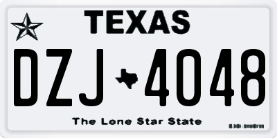 TX license plate DZJ4048