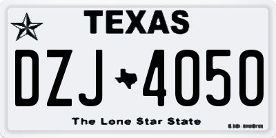 TX license plate DZJ4050