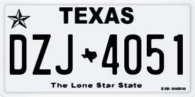 TX license plate DZJ4051