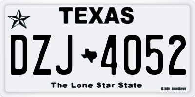 TX license plate DZJ4052