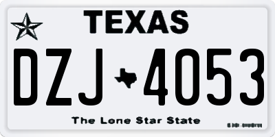 TX license plate DZJ4053