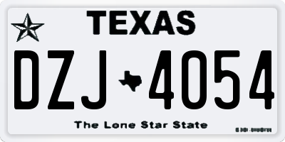 TX license plate DZJ4054