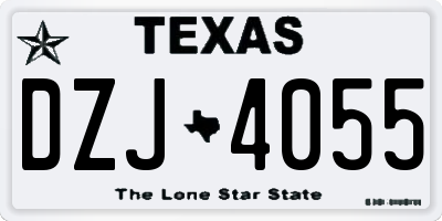 TX license plate DZJ4055