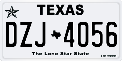 TX license plate DZJ4056