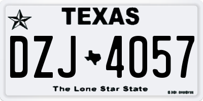 TX license plate DZJ4057