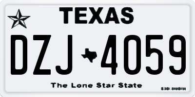 TX license plate DZJ4059