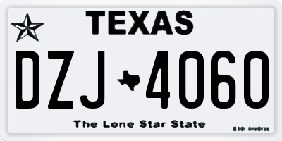 TX license plate DZJ4060