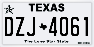 TX license plate DZJ4061