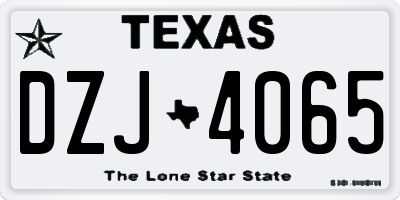 TX license plate DZJ4065