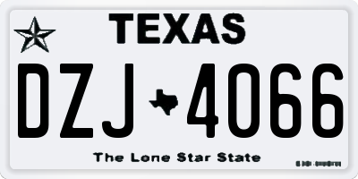 TX license plate DZJ4066