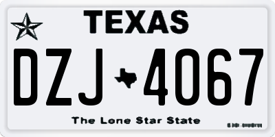 TX license plate DZJ4067