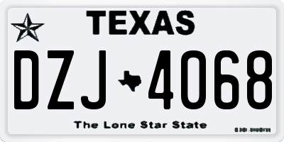 TX license plate DZJ4068