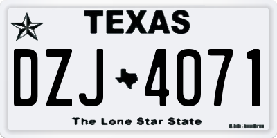 TX license plate DZJ4071