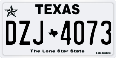 TX license plate DZJ4073
