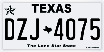 TX license plate DZJ4075