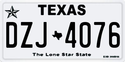 TX license plate DZJ4076