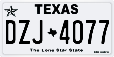 TX license plate DZJ4077