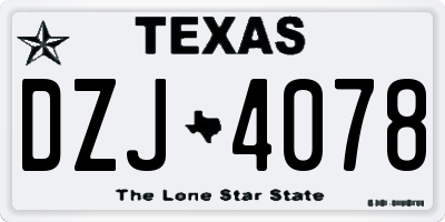 TX license plate DZJ4078
