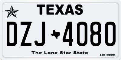 TX license plate DZJ4080