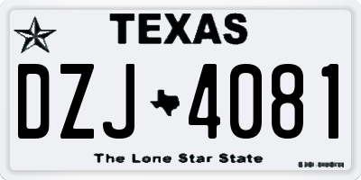TX license plate DZJ4081