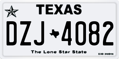 TX license plate DZJ4082