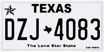 TX license plate DZJ4083