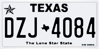 TX license plate DZJ4084