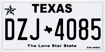 TX license plate DZJ4085