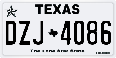 TX license plate DZJ4086
