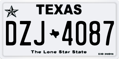 TX license plate DZJ4087