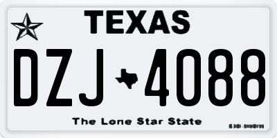 TX license plate DZJ4088