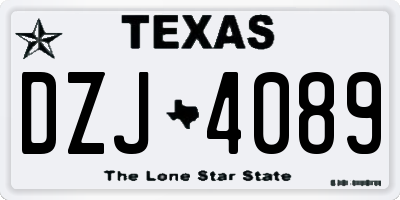TX license plate DZJ4089
