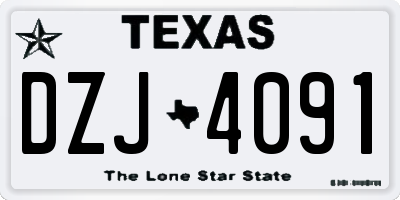 TX license plate DZJ4091