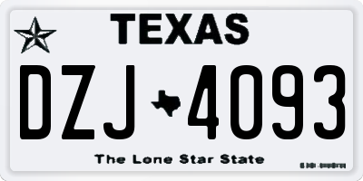 TX license plate DZJ4093