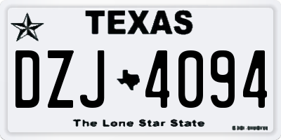 TX license plate DZJ4094