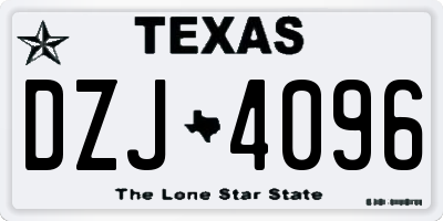TX license plate DZJ4096