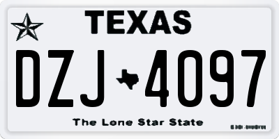 TX license plate DZJ4097