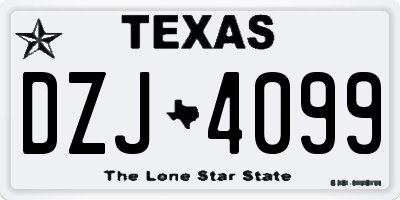 TX license plate DZJ4099