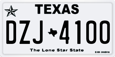 TX license plate DZJ4100