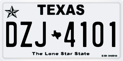TX license plate DZJ4101