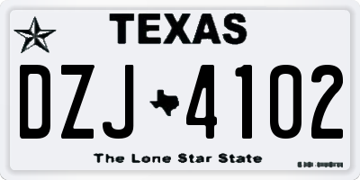 TX license plate DZJ4102