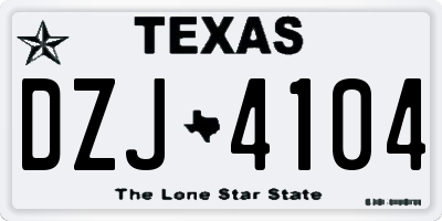 TX license plate DZJ4104