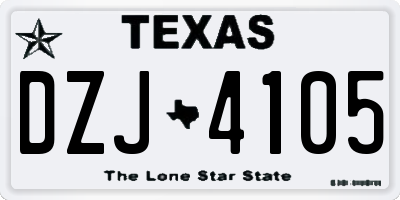 TX license plate DZJ4105