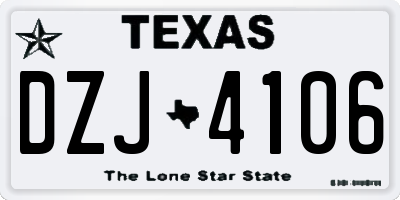 TX license plate DZJ4106